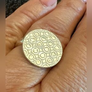 COACH Sterling Silver Medallion Ring